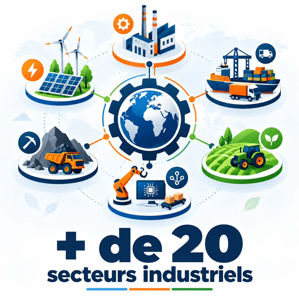+ de 20 secteurs industriels